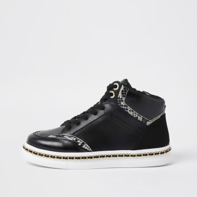 river island black chunky trainers