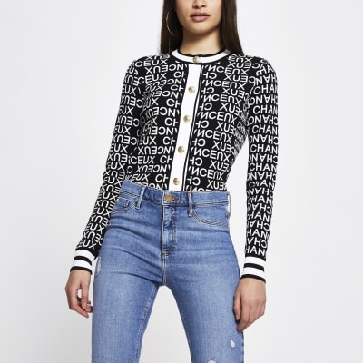 river island monogram cardigan