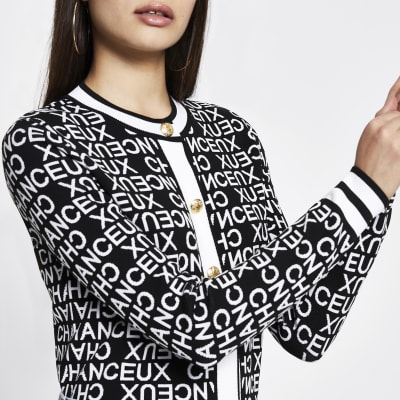 river island monogram cardigan