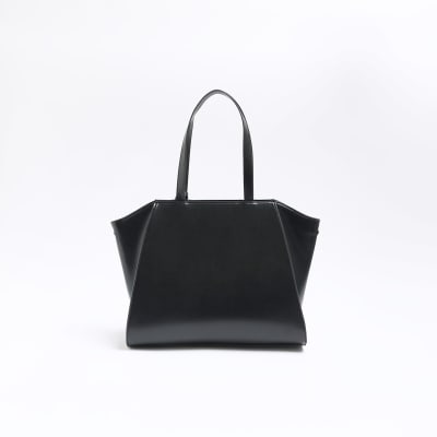 Black charm tote bag | River Island