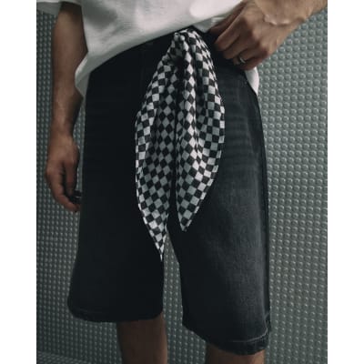 Black Check Bandana