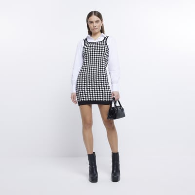 River island hot sale check pinafore