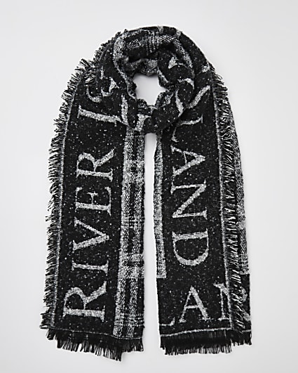 Black check RI branded scarf