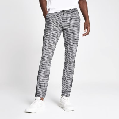 black check skinny trousers