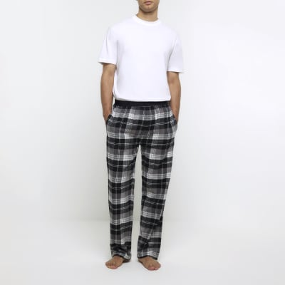 River island mens check hot sale trousers