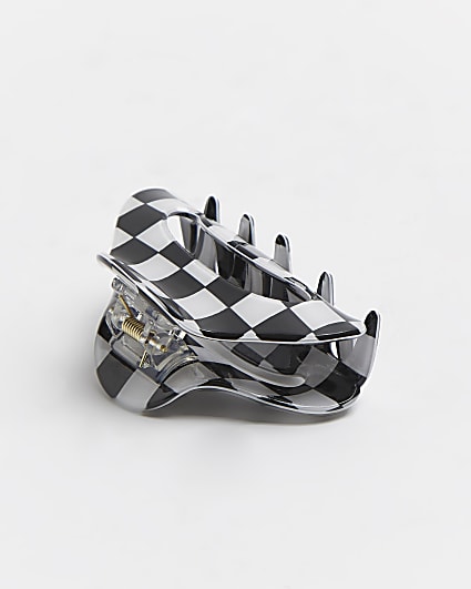 Black checkerboard hair clip