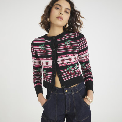 Black Cherry Knitted Cardigan