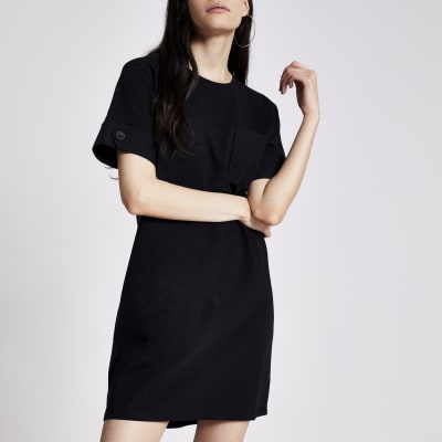 black t shirt dress with pockets