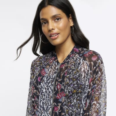 Chiffon floral clearance jacket