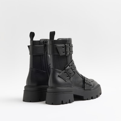 river island chunky biker boots