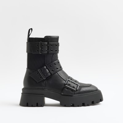 river island chunky biker boots