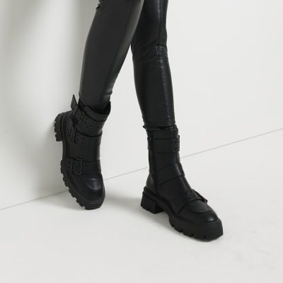 river island chunky biker boots
