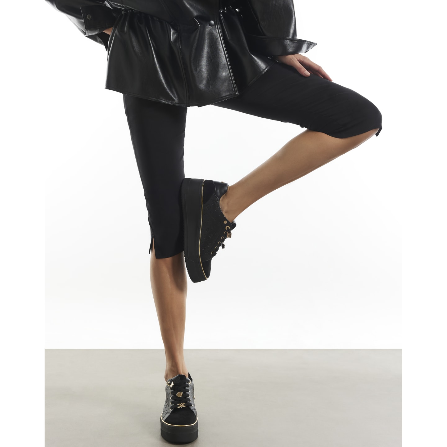 River Island Black Chunky Charm Monogram Trainers — photo 1 of 1