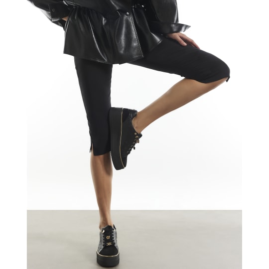 River Island Black Chunky Charm Monogram Trainers