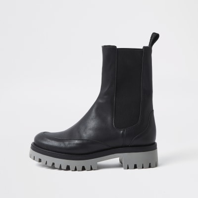 Black chunky chelsea boot | River Island