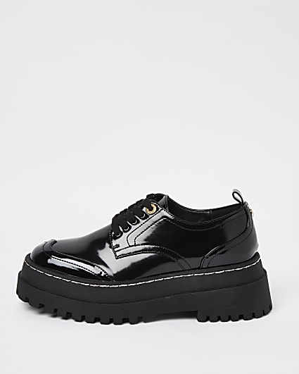 Black chunky flatform shoes