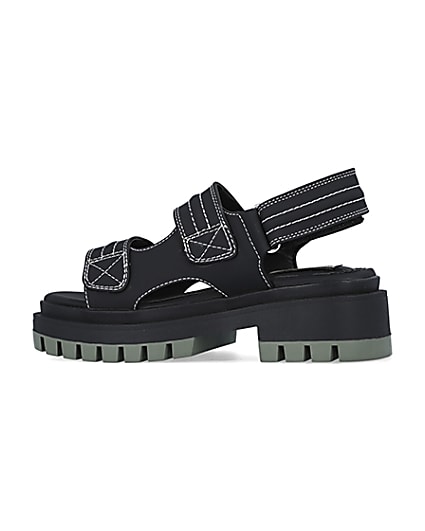 360 degree animation of product Black chunky sandals frame-4