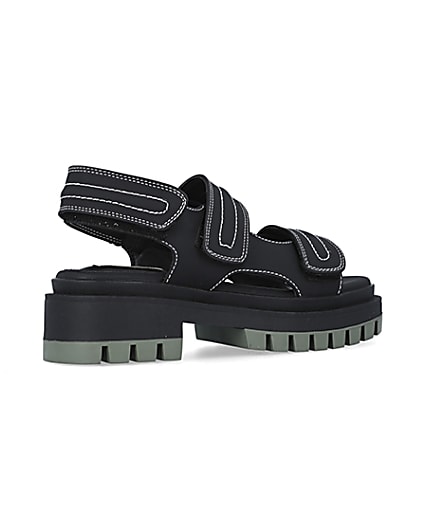 360 degree animation of product Black chunky sandals frame-13