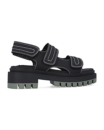 360 degree animation of product Black chunky sandals frame-14
