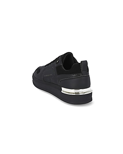 360 degree animation of product Black chunky sole runners frame-7