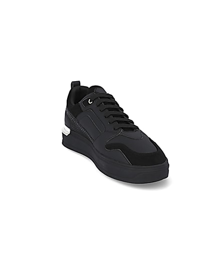 360 degree animation of product Black chunky sole runners frame-19