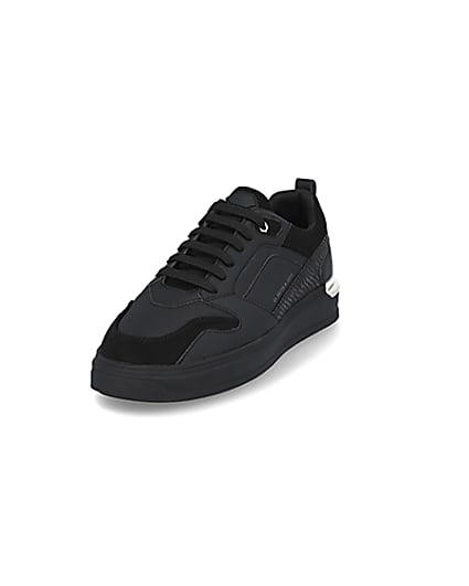 360 degree animation of product Black chunky sole runners frame-23
