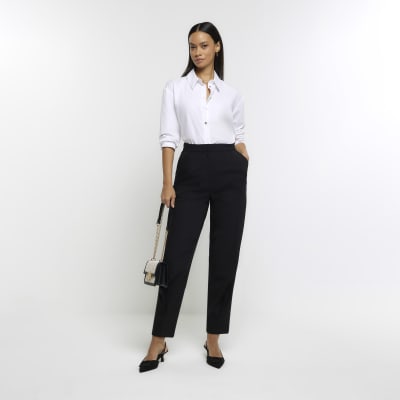 Black cigarette smart trousers | River Island