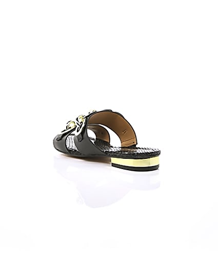 360 degree animation of product Black circle chain mule sandals frame-18