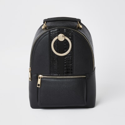 river island backpack black