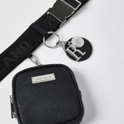 Black clip on purse belt