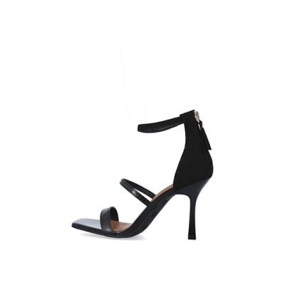 360 degree animation of product Black closed back heeled sandals frame-4
