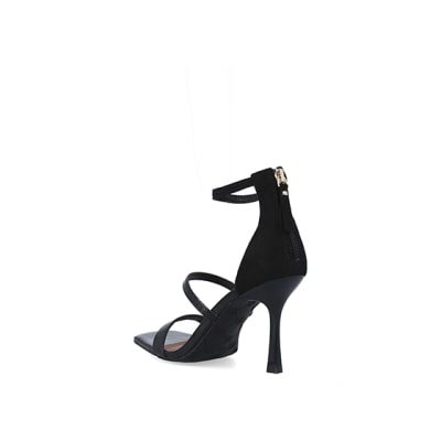 360 degree animation of product Black closed back heeled sandals frame-6