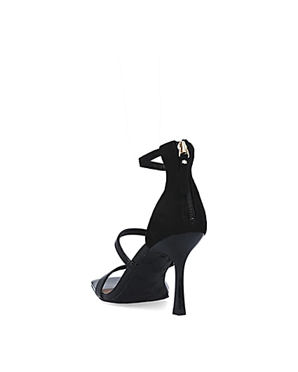 360 degree animation of product Black closed back heeled sandals frame-7