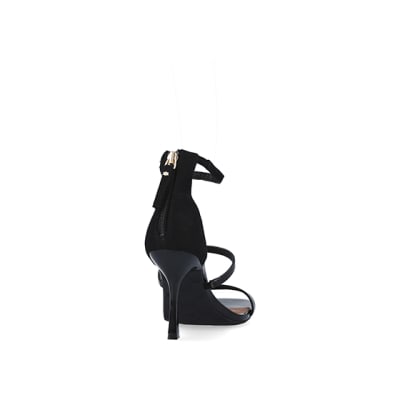 360 degree animation of product Black closed back heeled sandals frame-10