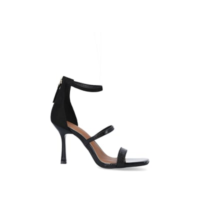 Black closed clearance heels with strap