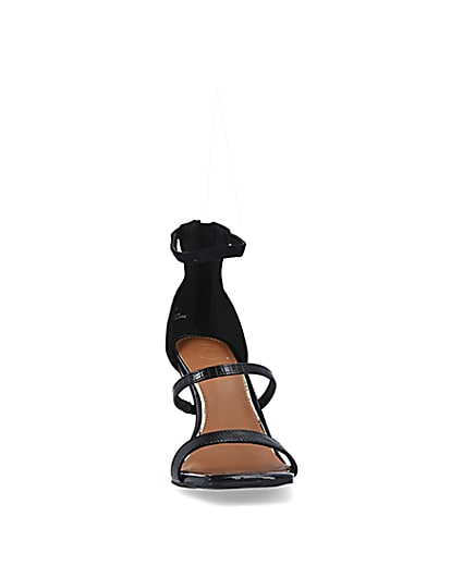 360 degree animation of product Black closed back heeled sandals frame-20