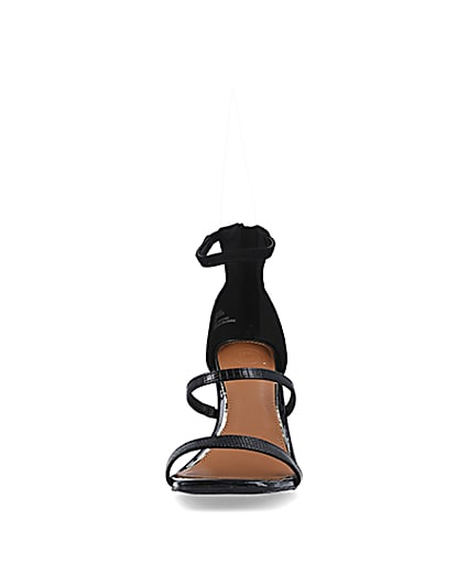360 degree animation of product Black closed back heeled sandals frame-21