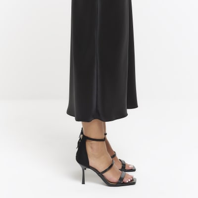 River island black hot sale barely there sandals