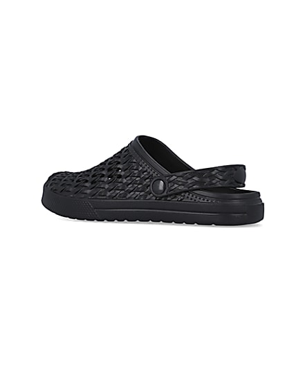 360 degree animation of product Black closed toe woven mule frame-5