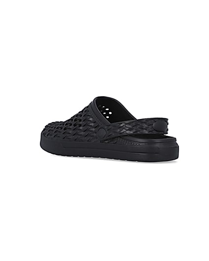 360 degree animation of product Black closed toe woven mule frame-6
