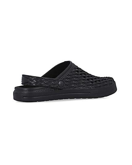 360 degree animation of product Black closed toe woven mule frame-13