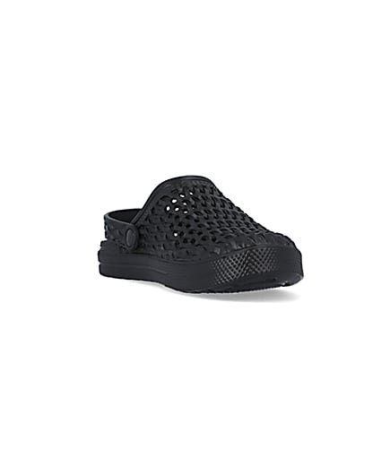 360 degree animation of product Black closed toe woven mule frame-19