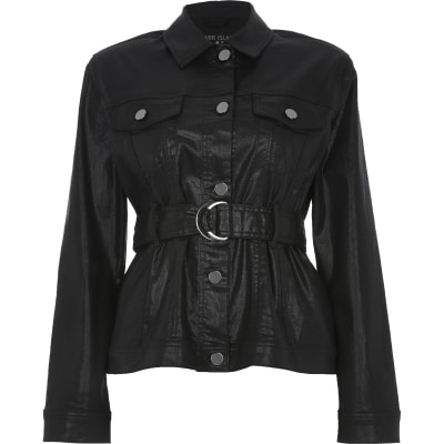black denim jacket mens river island