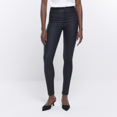 River island hot sale leather look jeans