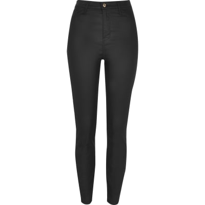 black high waisted jeans river island