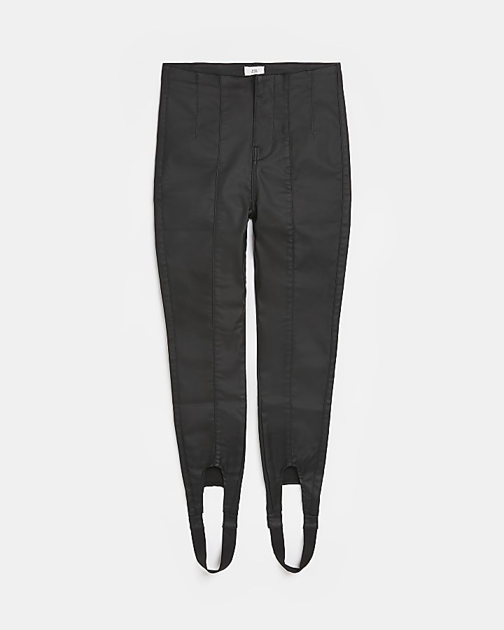 Black coated high waisted skinny jeans