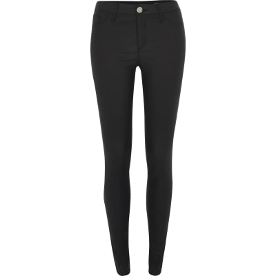 river island black coated molly jeggings