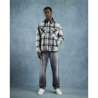 Black Collared Check Jacket