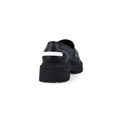 360 degree animation of product Black colour block chunky loafers frame-10