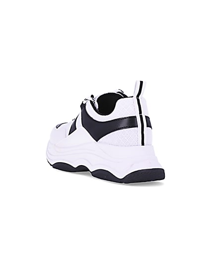 360 degree animation of product Black colour block chunky trainers frame-7